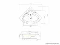 Stoomcabine met massagebad - rechthoekig - wit bad met zwarte cabine 170x85x220 cm - afbeelding 8 van  12