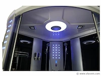 Stoomcabine met whirlpool massagebad - halfrond - wit bad met witte cabine 150x150x220cm - afbeelding 7 van  8