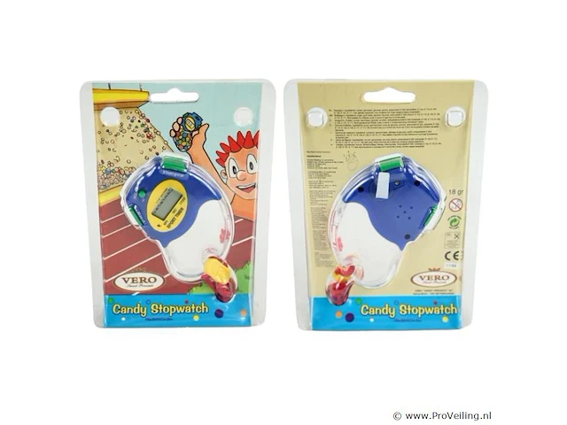 Stopwatch en snoepreservoir blauw - afbeelding 2 van  2
