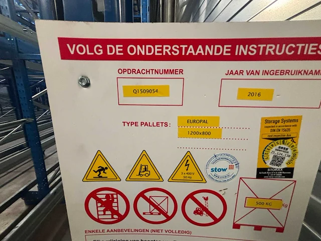 Storax - shuttle stelling 935 europallet plaatsen - afbeelding 5 van  5