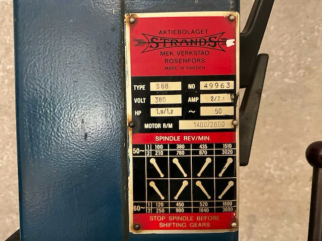 Strands s68 kolomboormachine - afbeelding 6 van  15