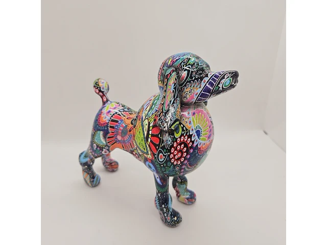 Street-art poedel - gedecoreerd sculptuur - afbeelding 4 van  8