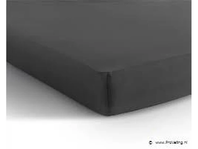 Stretch katoenen hoeslakens antraciet 190x200cm - afbeelding 1 van  7