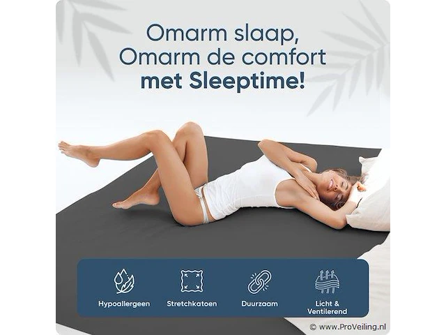 Stretch katoenen hoeslakens antraciet 190x200cm - afbeelding 6 van  7