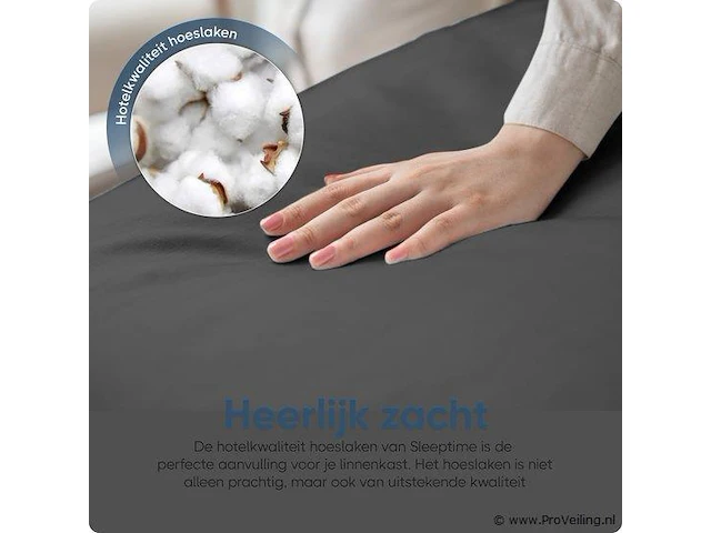 Stretch katoenen hoeslakens antraciet 190x200cm - afbeelding 7 van  7