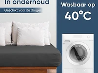 Stretch katoenen hoeslakens antraciet 190x200cm - afbeelding 5 van  7
