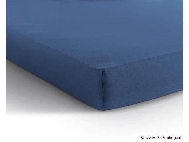 Stretch katoenen hoeslakens blauw 160/180x200cm - afbeelding 1 van  7