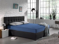 Stretch katoenen hoeslakens blauw 160/180x200cm - afbeelding 2 van  7