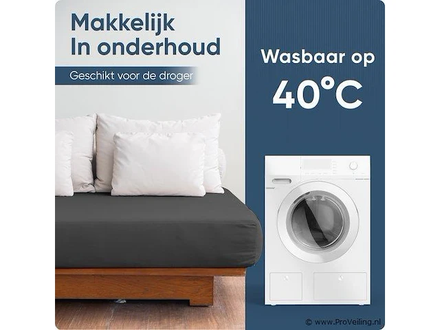 Stretch katoenen hoeslakens blauw 160/180x200cm - afbeelding 4 van  7