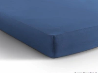 Stretch katoenen hoeslakens blauw 190x200cm - afbeelding 1 van  7