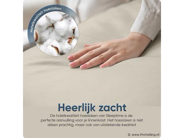 Stretch katoenen hoeslakens creme 140x200cm - afbeelding 4 van  7