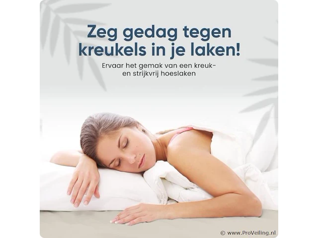 Stretch katoenen hoeslakens creme 140x200cm - afbeelding 6 van  7