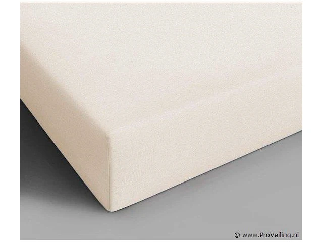 Stretch katoenen hoeslakens creme 160/180x200cm - afbeelding 1 van  7
