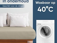 Stretch katoenen hoeslakens creme 160/180x200cm - afbeelding 5 van  7