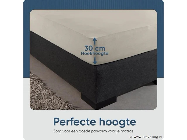 Stretch katoenen hoeslakens creme 160/180x200cm - afbeelding 7 van  7