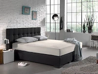 Stretch katoenen hoeslakens creme 160/180x200cm - afbeelding 2 van  7
