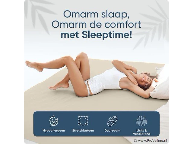 Stretch katoenen hoeslakens creme 160/180x200cm - afbeelding 3 van  7