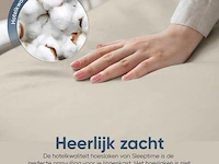 Stretch katoenen hoeslakens creme 160/180x200cm - afbeelding 4 van  7