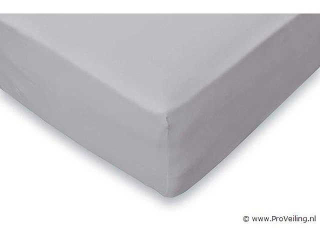 Stretch katoenen hoeslakens grijs 140x200cm - afbeelding 1 van  7