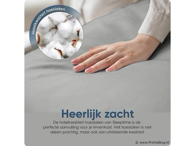 Stretch katoenen hoeslakens grijs 140x200cm - afbeelding 5 van  7