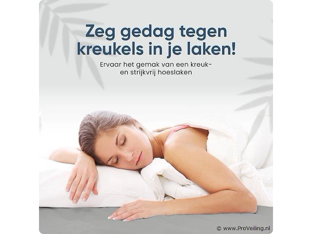 Stretch katoenen hoeslakens grijs 190x200cm - afbeelding 6 van  7