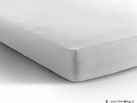 Stretch katoenen hoeslakens wit 160/180x200cm - afbeelding 1 van  7
