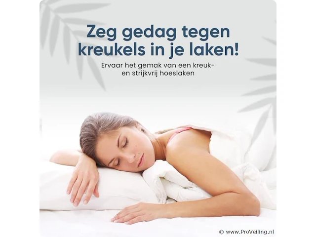 Stretch katoenen hoeslakens wit 160/180x200cm - afbeelding 3 van  7
