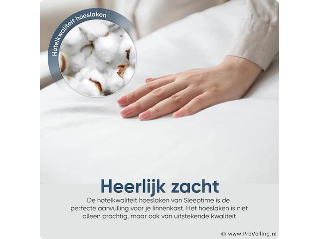 Stretch katoenen hoeslakens wit 160/180x200cm - afbeelding 7 van  7