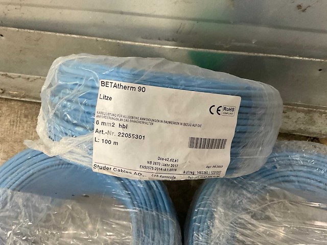 Studer cables enkelader hv betatherm 90 / : 6,0mm² blauw kabel (3x) - afbeelding 5 van  9