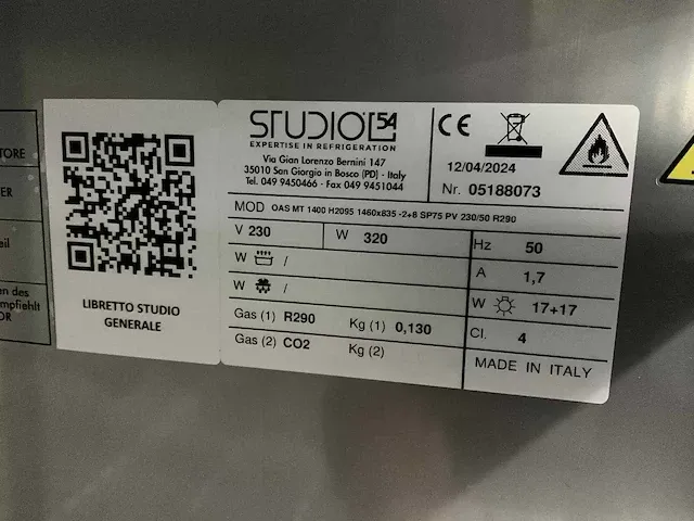 Studio 54 - oas mt 1400 - rvs glasdeur koelkast - afbeelding 7 van  16