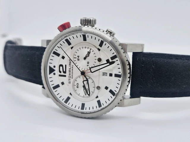 Stührling concorso gtp 356 aviator herenhorloge - afbeelding 3 van  7