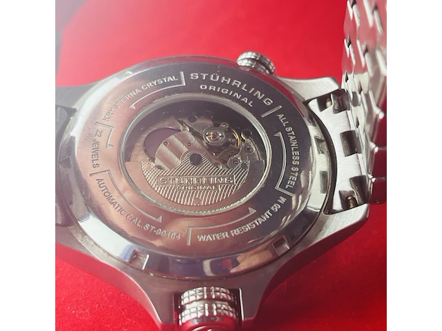 Stührling now voyager aviator worldtimer automatisch horloge - afbeelding 6 van  8