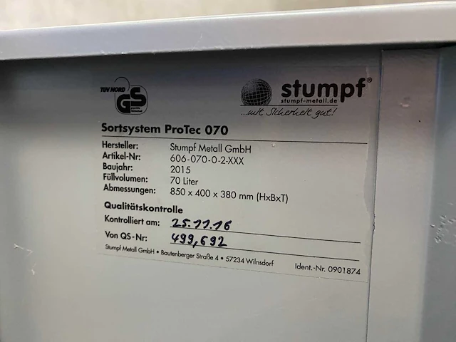 Stumpf - industriële afvalbak 70l - afbeelding 2 van  10