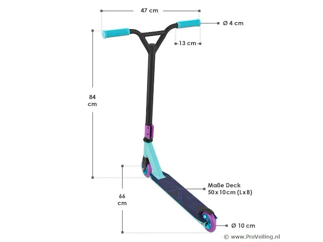Stunt scooter / stunt step retro purple blauw / lila - afbeelding 2 van  10