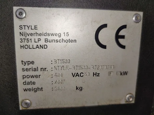 Style - bt 1500 - cnc-freesmachine - afbeelding 10 van  10