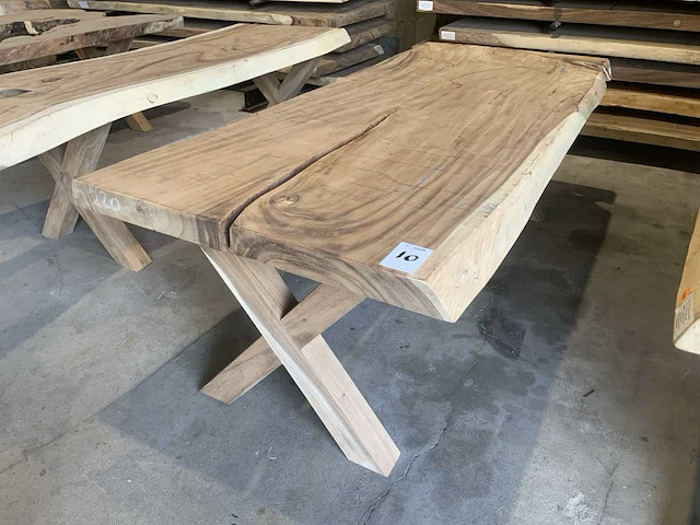 Suar houten boomstamblad tafel - afbeelding 1 van  4