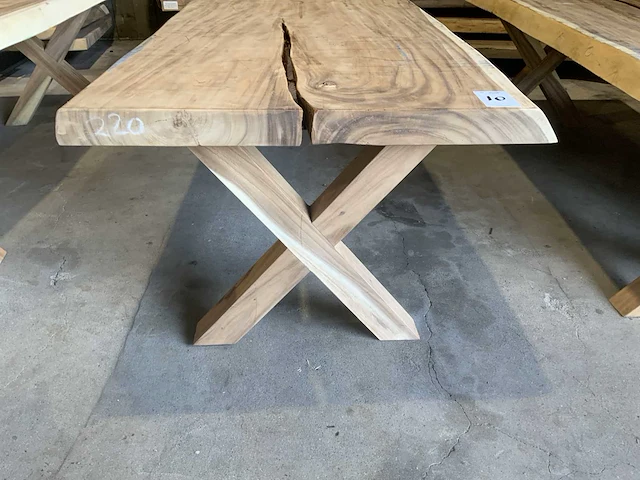 Suar houten boomstamblad tafel - afbeelding 3 van  4