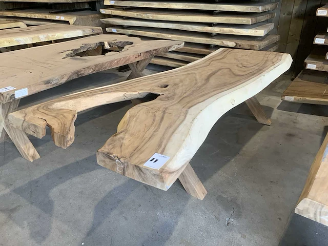 Suar houten boomstamblad tafel - afbeelding 1 van  6