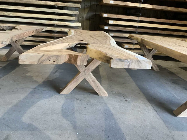 Suar houten boomstamblad tafel - afbeelding 3 van  6