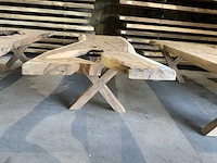 Suar houten boomstamblad tafel - afbeelding 3 van  6
