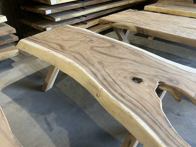 Suar houten boomstamblad tafel - afbeelding 4 van  6
