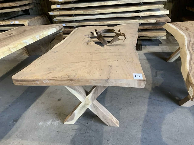 Suar houten boomstamblad tafel - afbeelding 2 van  7