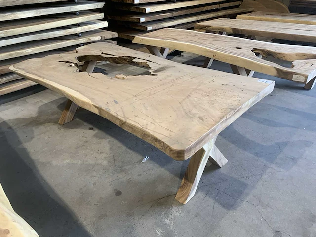 Suar houten boomstamblad tafel - afbeelding 3 van  7