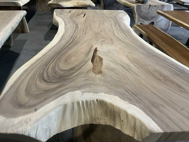 Suar houten boomstamblad tafel - afbeelding 4 van  6