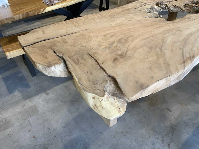 Suar houten boomstamblad tafel - afbeelding 5 van  6