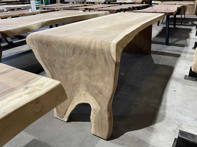 Suar houten boomstamblad tafel - afbeelding 1 van  6