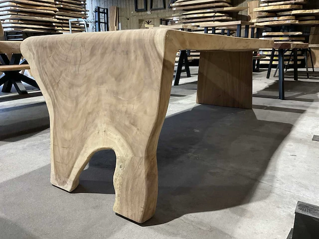 Suar houten boomstamblad tafel - afbeelding 3 van  6