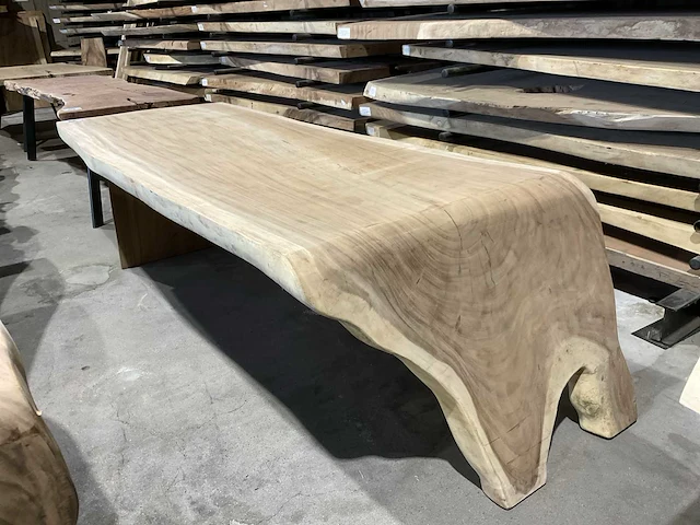 Suar houten boomstamblad tafel - afbeelding 5 van  6