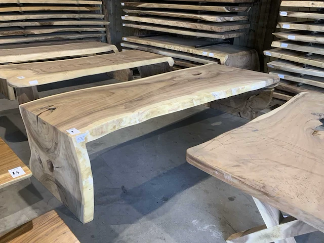 Suar houten boomstamblad tafel - afbeelding 3 van  7