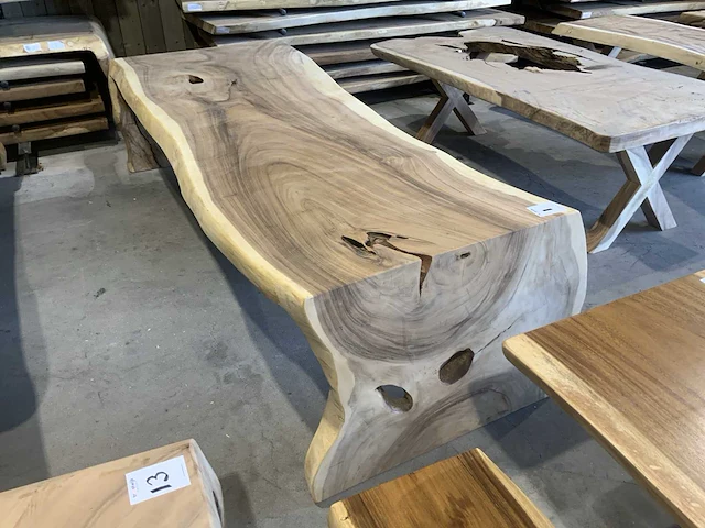 Suar houten boomstamblad tafel - afbeelding 5 van  7